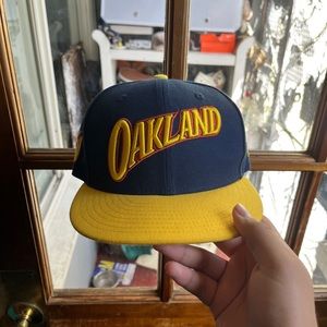 New era warriors hat blue and yellow